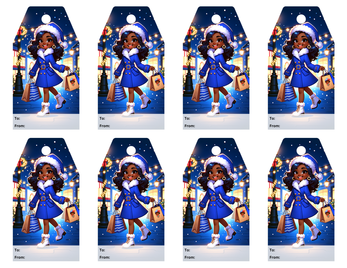 Printable Blue and White Gift Tags Kins Alyse Design Studio