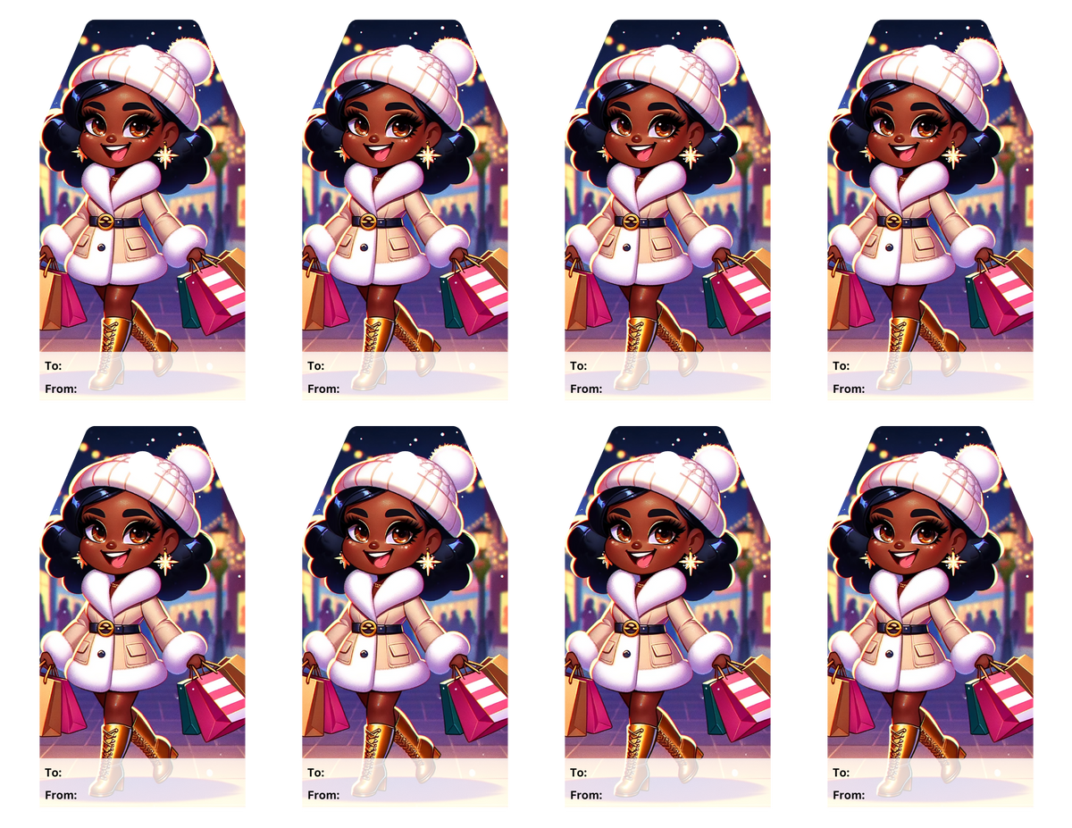 Printable White and Gold Gift Tags Kins Alyse Design Studio